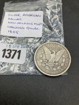 American dollar New Orleans Mint collectable grade 1885