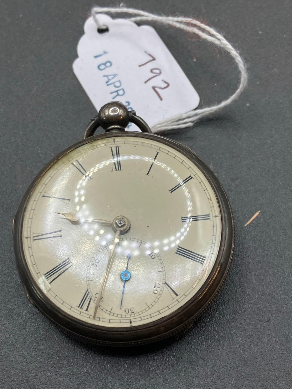 A gents silver open faced pocket watch Birmingham 1897 80 gms