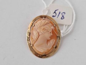 A small 9ct mounted cameo brooch
