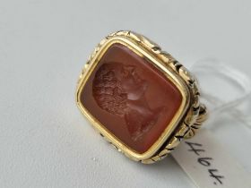 A antique seal with carved intaglio