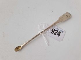 An unusual snuff spoon with tiny bowl, Sheffield 1830 by RG
