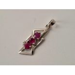 A white gold ruby pendant, 18ct