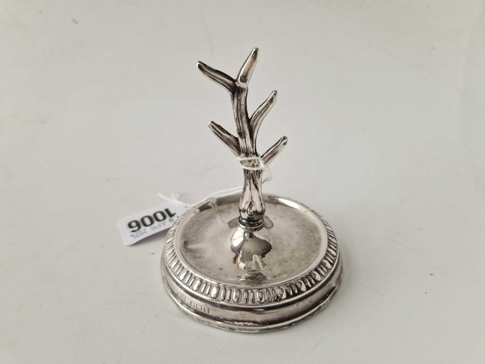 A ring tree 3" high and a silver top jar with angels heads, Birmingham 1917 - Image 2 of 2