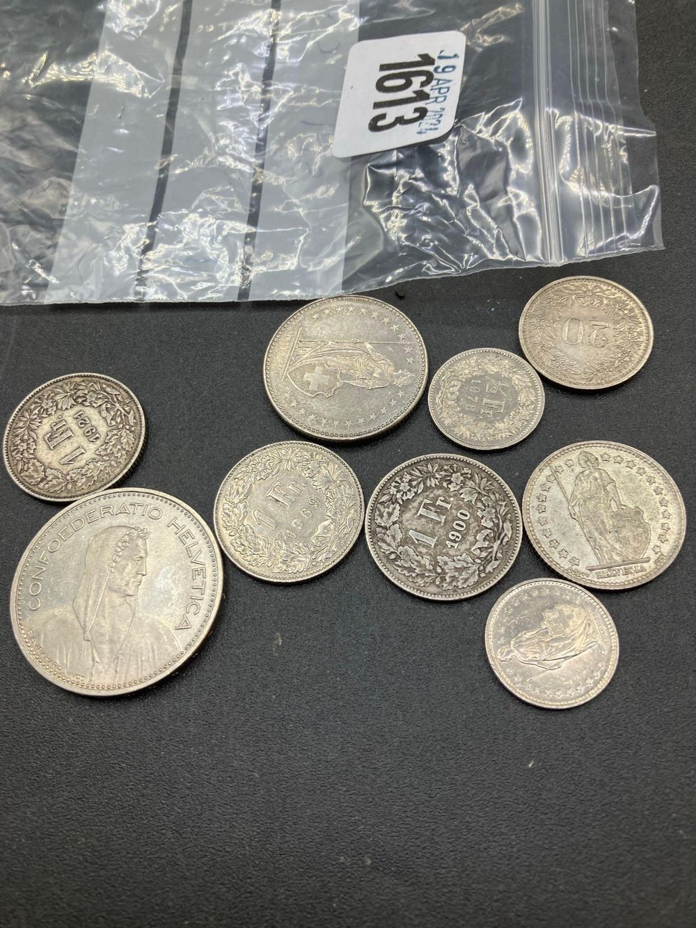 Bag of Swiss coins (9)