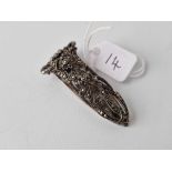 Deco marcasite set silver dress clip