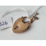 An antique Rose gold heart shaped padlock clasp, 9ct, 2.5 cm, 3.8 g