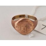 A heavy antique signet ring, 9ct, size X, 7.5 g