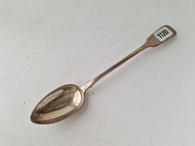Early Victorian basting spoon, plain fiddle pattern. London 1845 By W E 160 gms