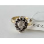 19THC SILVER GILT DIAMOND SET INDIAN RING SIZE Q