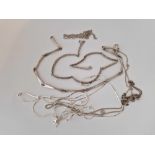 A bag of silver necklaces, chains, etc 84.5 g