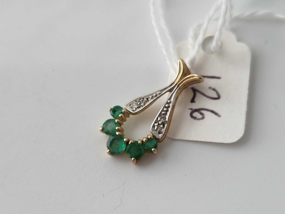 An emerald and diamond pendant, 9ct - Image 2 of 3