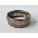 A silver hinged bangle, 44 g