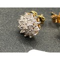 A pair of diamond cluster earrings 0.25ct - Image 2 of 3