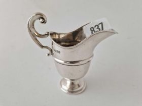 Georgian style helmet cream jug with scroll handle 4 in high, Sheffield 1919. 55gm
