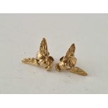 A pair of bug earrings 9ct 2.2 gms