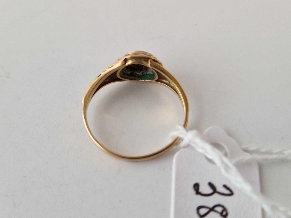 A mourning ring 15ct gold size M 2.2 gms - Image 3 of 3