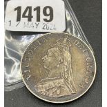 Victorian double florin 1887, good grade