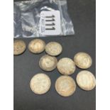 9 x George V silver 3d, better grade