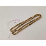 A ANTIQUE NECK CHAIN WITH CYLINDER CLASP 14CT GOLD 17 INCH 11.8 GMS