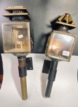 Two old carriage lamps