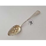 A George III berry spoon with gilt bowl, London 1782 by IL