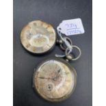 Two Victorian open faced pocket watches with decorated dials