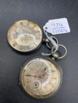 Two Victorian open faced pocket watches with decorated dials