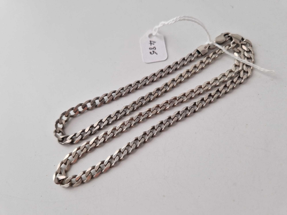 A wide silver neck chain 19 inch 24 gms