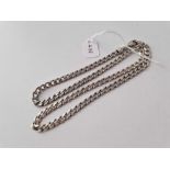 A wide silver neck chain 19 inch 24 gms