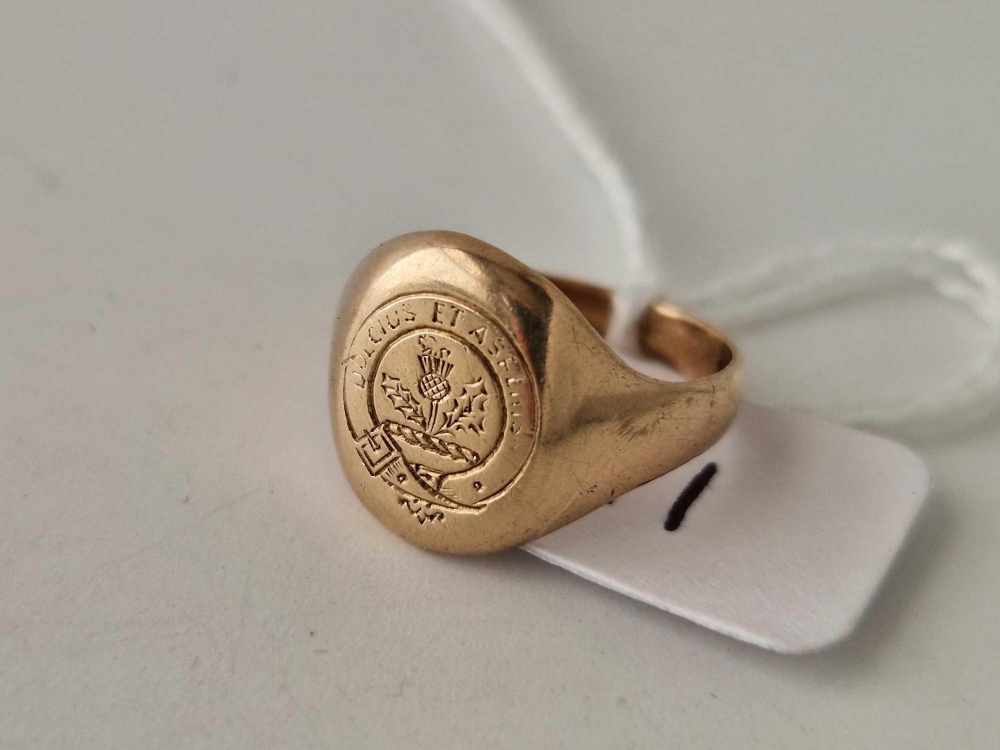 A signet ring 9ct size I 3.6 gms - Image 2 of 3