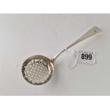 An early George III crested sifter spoon, bottom marked, 45 g