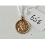 A St Christopher charm 9ct 1.2 gms