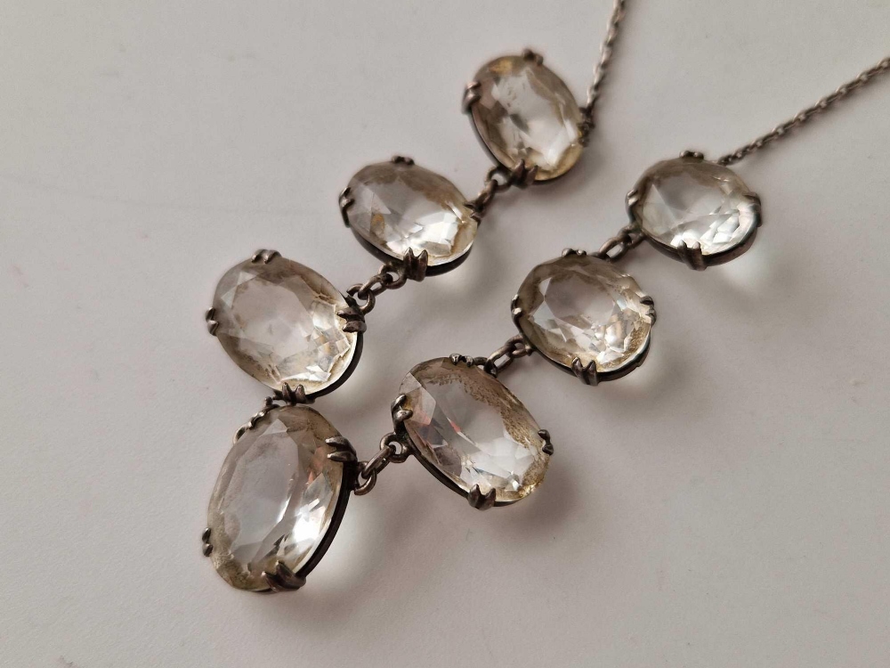 A silver stone set necklace 15 inch - Image 2 of 2