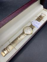 A ATTRACTIVE LONGINES WRIST WATCH 9CT JUST BEEN SERVICED APPROX 7.5 INCHES LONG 52.9 GMS INC.