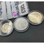 USA Half Dollar 1893 and 1944 plus another in capsules