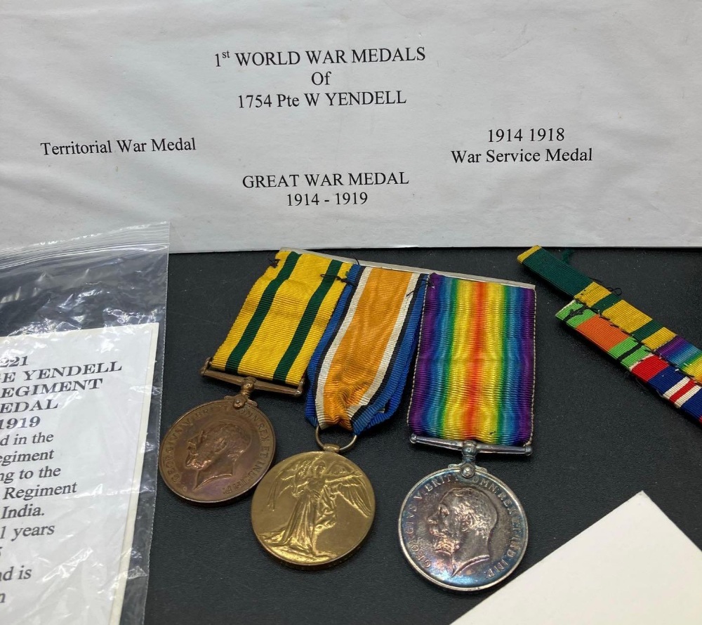 A family group of Medals to the Yendell Family of the Devonshire Reg