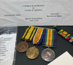 A family group of Medals to the Yendell Family of the Devonshire Reg