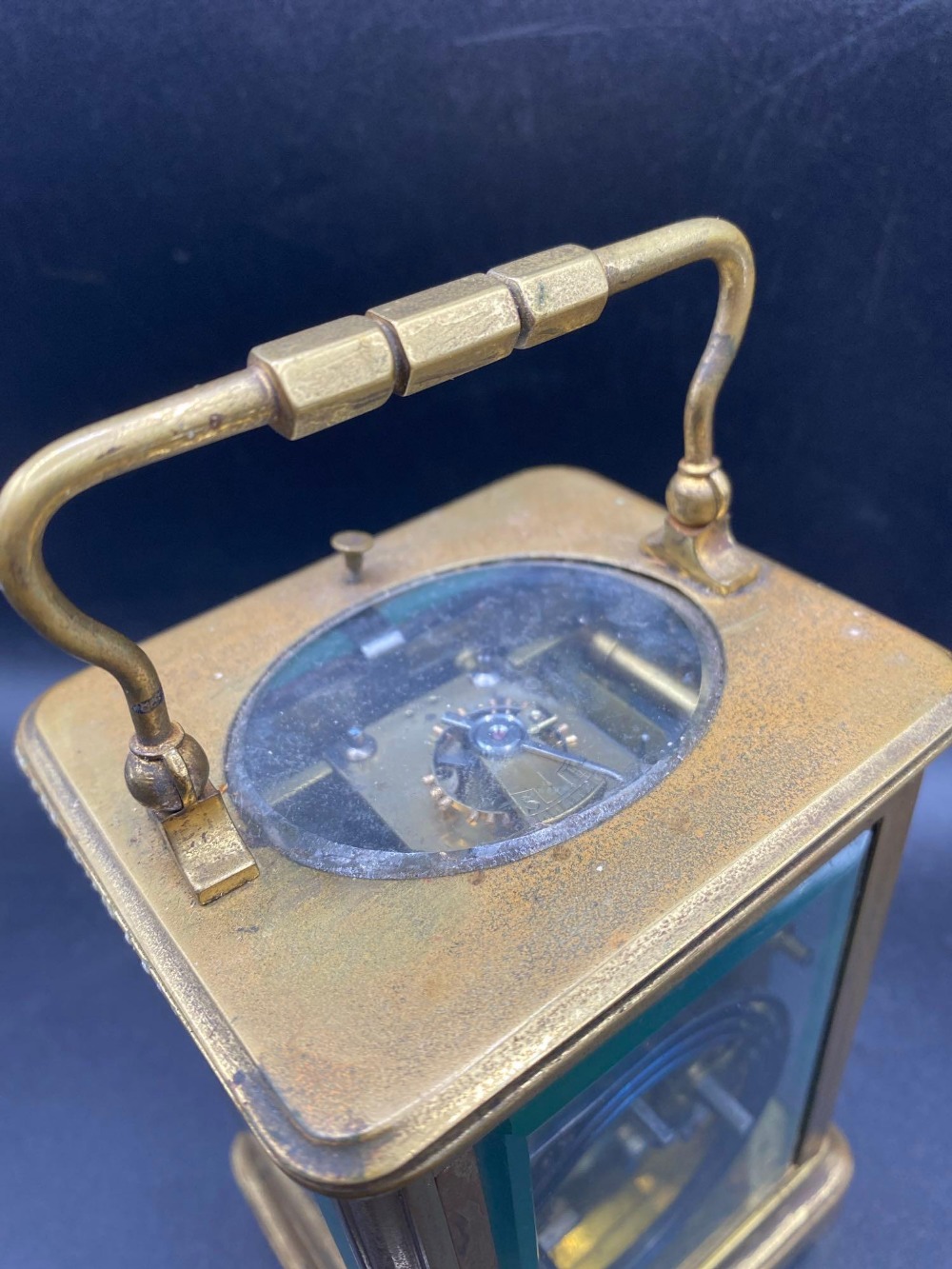 Another brass repeating carriage clock with repeat button and striking bell. 7 in high By Brook - Image 3 of 3