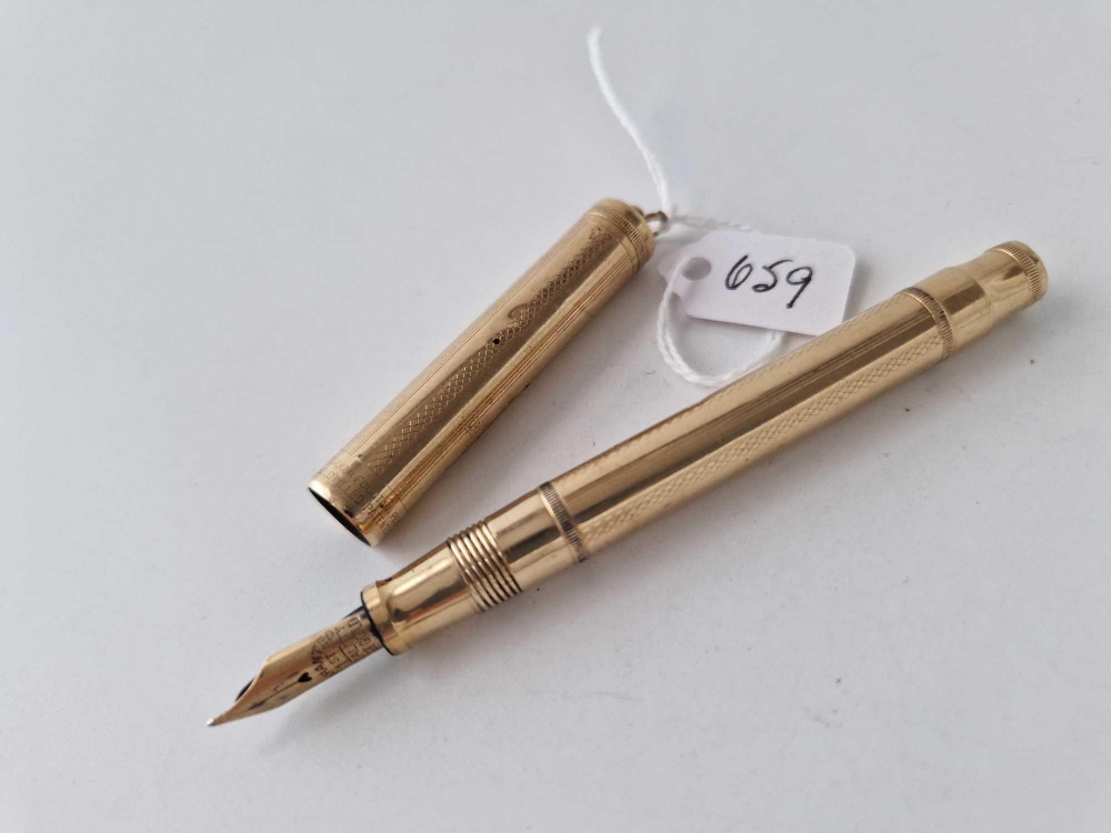 A gold filled PARKER pen with 14ct nib