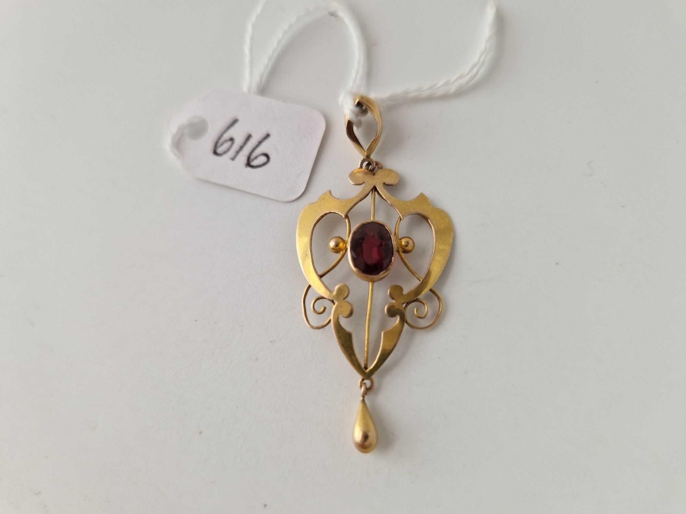 A garnet pendant 9ct 1.8 gms - Image 2 of 3