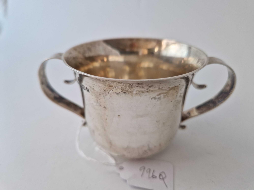 Porringer with two scroll handles . 5.5 in over handles . London 1901. 170gms - Image 2 of 2