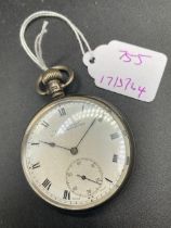 A gents silver pocket watch ACME lever with seconds dial W/O