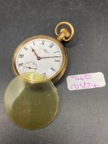 A WALTHAM rolled gold pocket watch with seconds dial