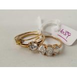 Three 9ct stone set dress rings 4.9 gms inc.