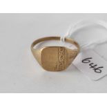 A gents signet ring 9ct size Z + 2 2.6 gms