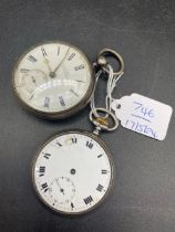 Two antique silver gents pocket watches one by H Samuel