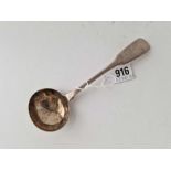 A plain Georgian fiddle pattern sauce ladle, London 1831 by WT, 56 g