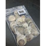 Qty of foreign silver coins, 255g