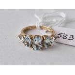 A blue topaz ring 9ct size K 2.4 gms