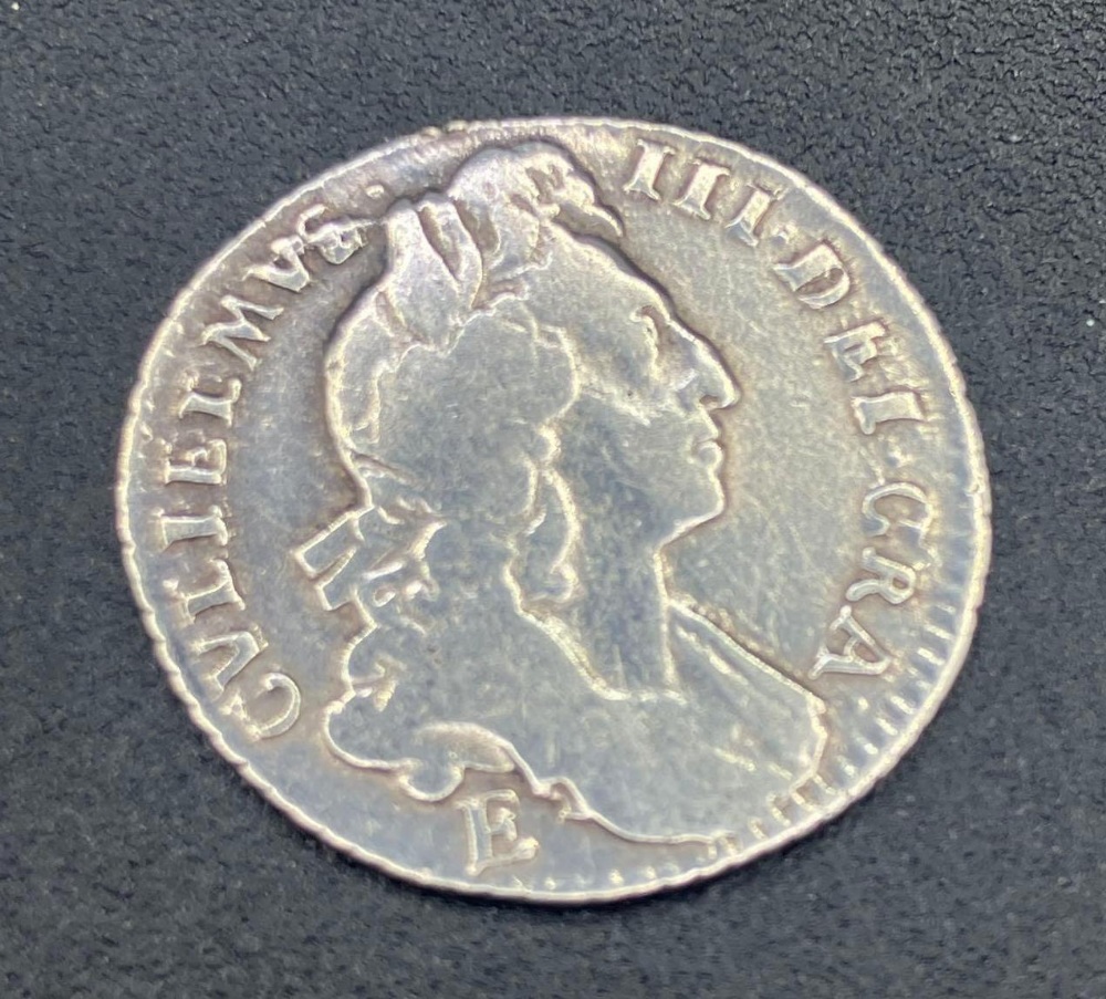 William III bust Exeter six pence 1697 rare - Bild 2 aus 2